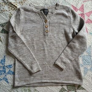 Women’s Natural Reflections Beige Henley Sweater Sz L
